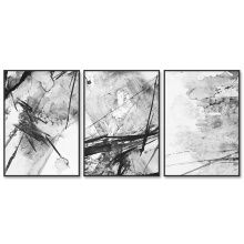 Modern Black and White 3 Art Sets Painting on Canvas